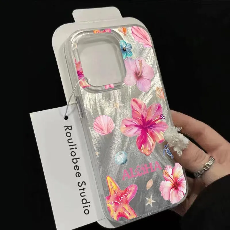 Funda de flor rosa para iPhone 17 16 15 14 13 Pro Max 12Mini 11Pro XR 7 8 Plus SE cubierta protectora de pantalla a prueba de golpes - imagen 3