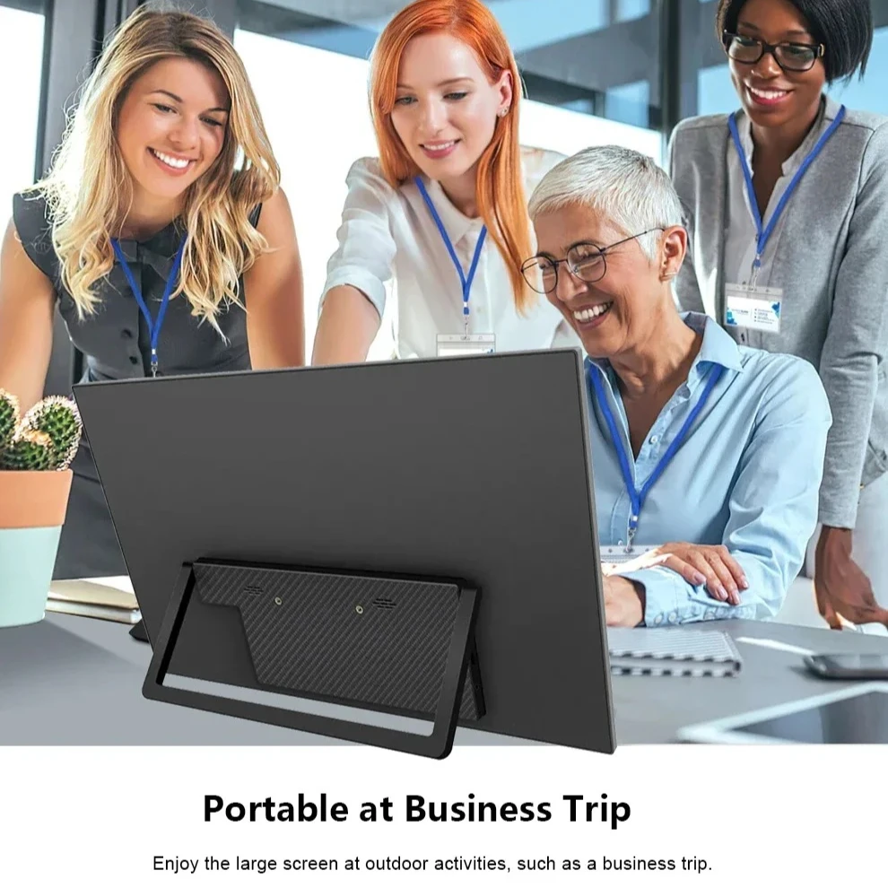 Monitor portátil insignable de TV inteligente de 15,6 pulgadas y 60Hz para ordenador portátil, PC, teléfono, Xbox, PS4/PS5, interruptor para juegos de oficina, Monitor LCD tipo C - imagen 2