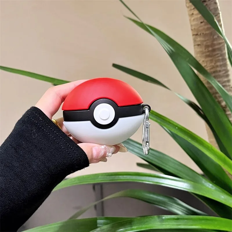 Potdemiel Pokemon Poké Ball funda para auriculares Sony WF-1000XM5 auriculares inalámbricos de silicona caja de carga funda protectora con gancho - imagen 3