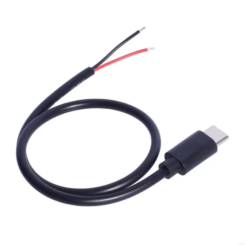 Cable de extremo abierto USB C a 2 pines de 30cm, Cable de alimentación de cola de cerdo de 15W USB tipo C macho de 2 pines, Cable de repuesto DIY para luz LED - imagen 4