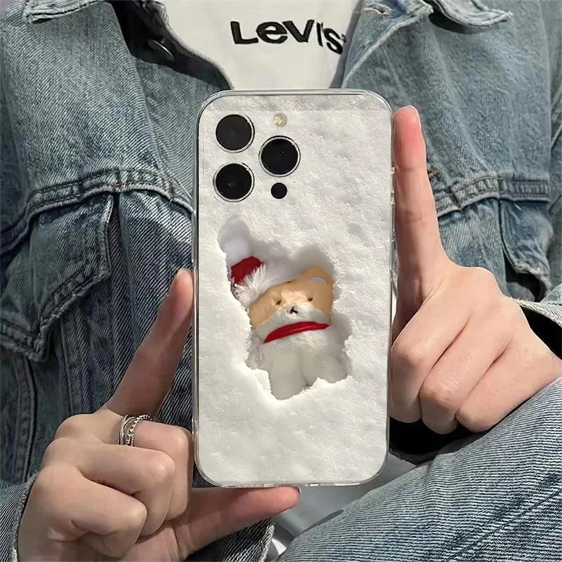 Funda de teléfono transparente para iPhone 16 Pro Max 15 14 13 12 11 XS X XR 7 8 Plus SE 2022 Snowfield Doll cubierta de parachoques suave a prueba de golpes - imagen 5