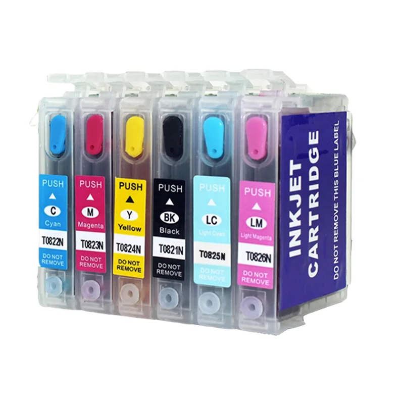 Vilaxh-cartucho de tinta de 6 colores para impresora Epson T0821 XL Stylus, RX610, RX615, RX690, 1410, TX650, TX659, kit de botella de tinta de 600ml - imagen 2
