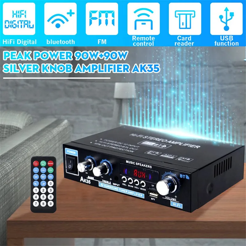 AK35/G919H Amplificador Bluetooth para Coche 1000W Dual Canales FM USB - imagen 2