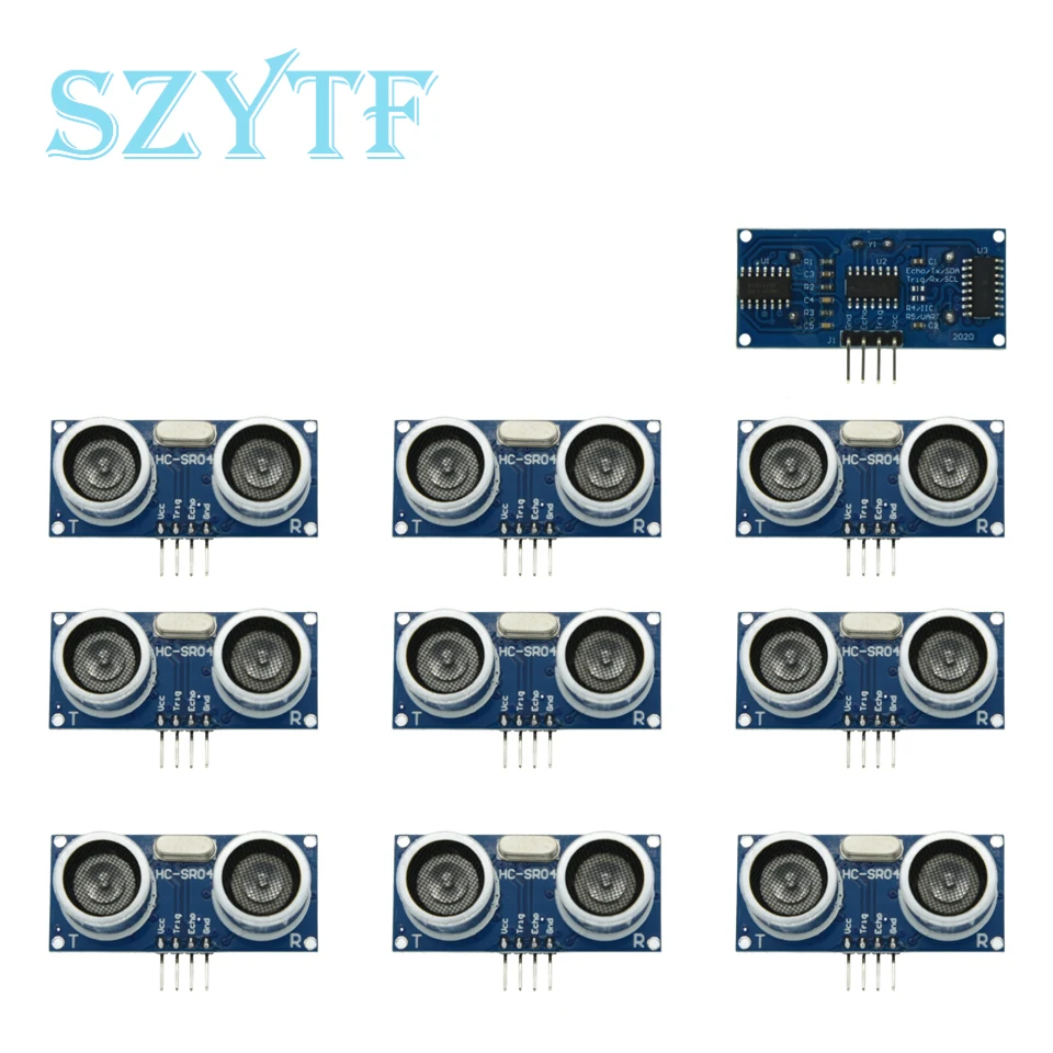 1-10 Uds módulo ultrasónico HC-SR04 Sensor transductor de medición de distancia HC SR04 HCSR04 transductor ultrasónico