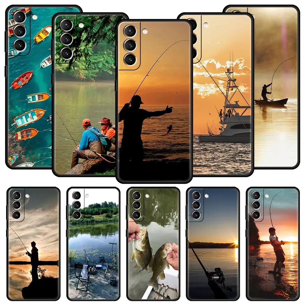 Funda de teléfono de pesca para Samsung Galaxy S24 S23 S22 S20 Ultra S21 FE 5G S10 S9 Plus S10E S8 funda de silicona suave