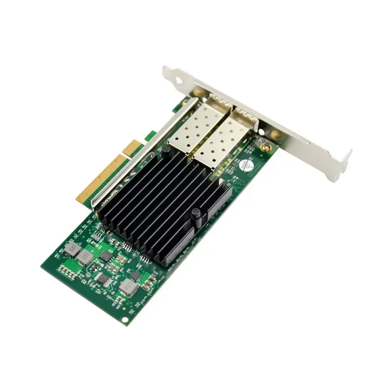 Tarjeta de red óptica de servidor Gigabit PCI-E X8 de 2 puertos PCIe 10 Gigabit Etherne SFP + tarjeta de red óptica chip de 10000mbps Intel82599ES - imagen 3