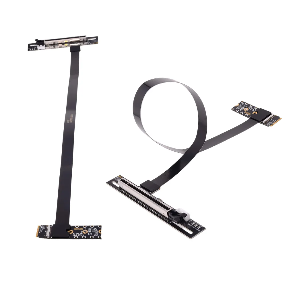 GEN 5 M.2 NGFF NVMe Key M a PCI-E 5,0x16 Cable de extensión de tarjeta gráfica M.2 Turn 90 ángulo 16x M.2 adaptador de tarjeta elevadora Cable GPU - imagen 3