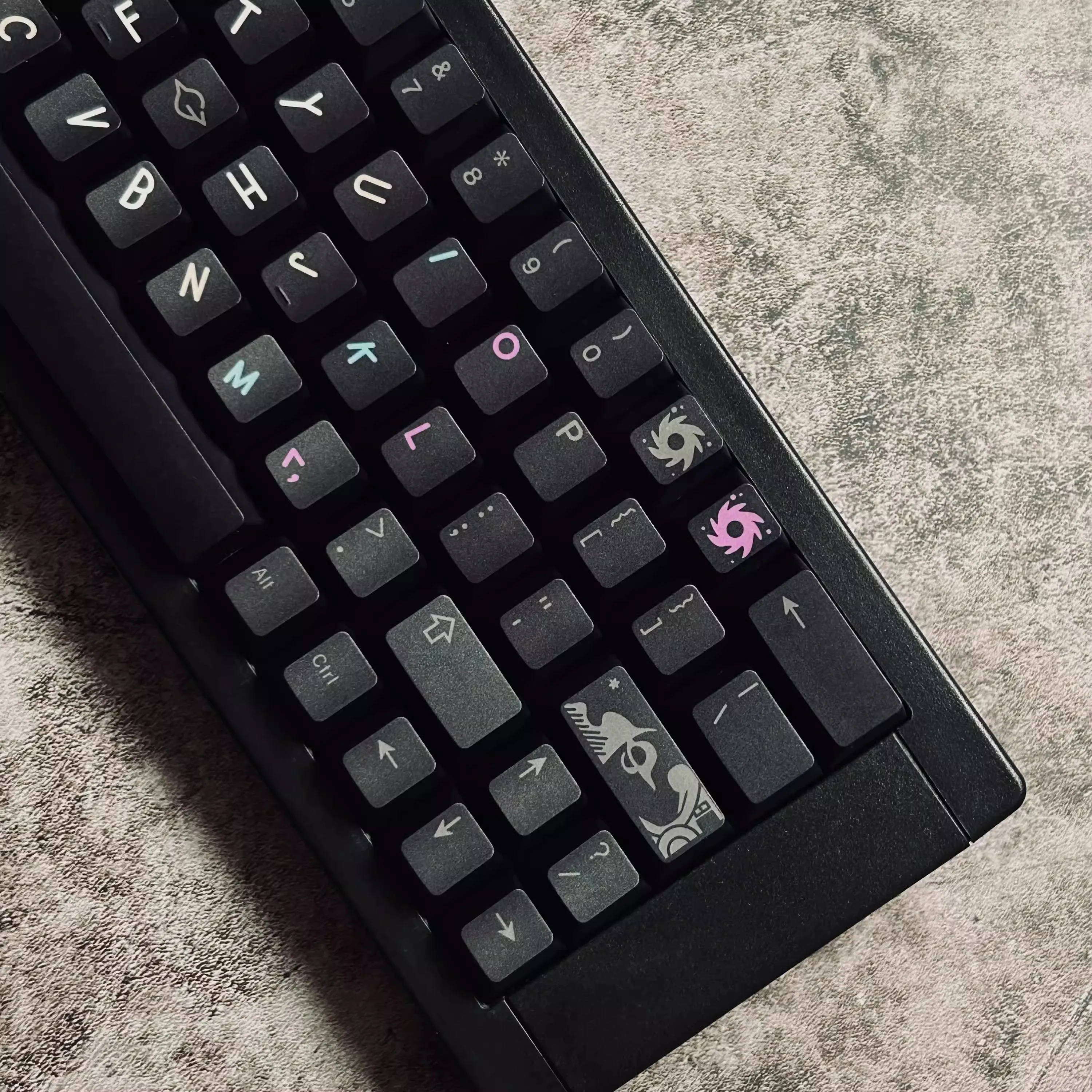 GMK-teclas PBT SINGULARITY, sublimación de tinte de perfil de cereza para teclado mecánico MX Switch, Barra espaciadora dividida doble B - imagen 3