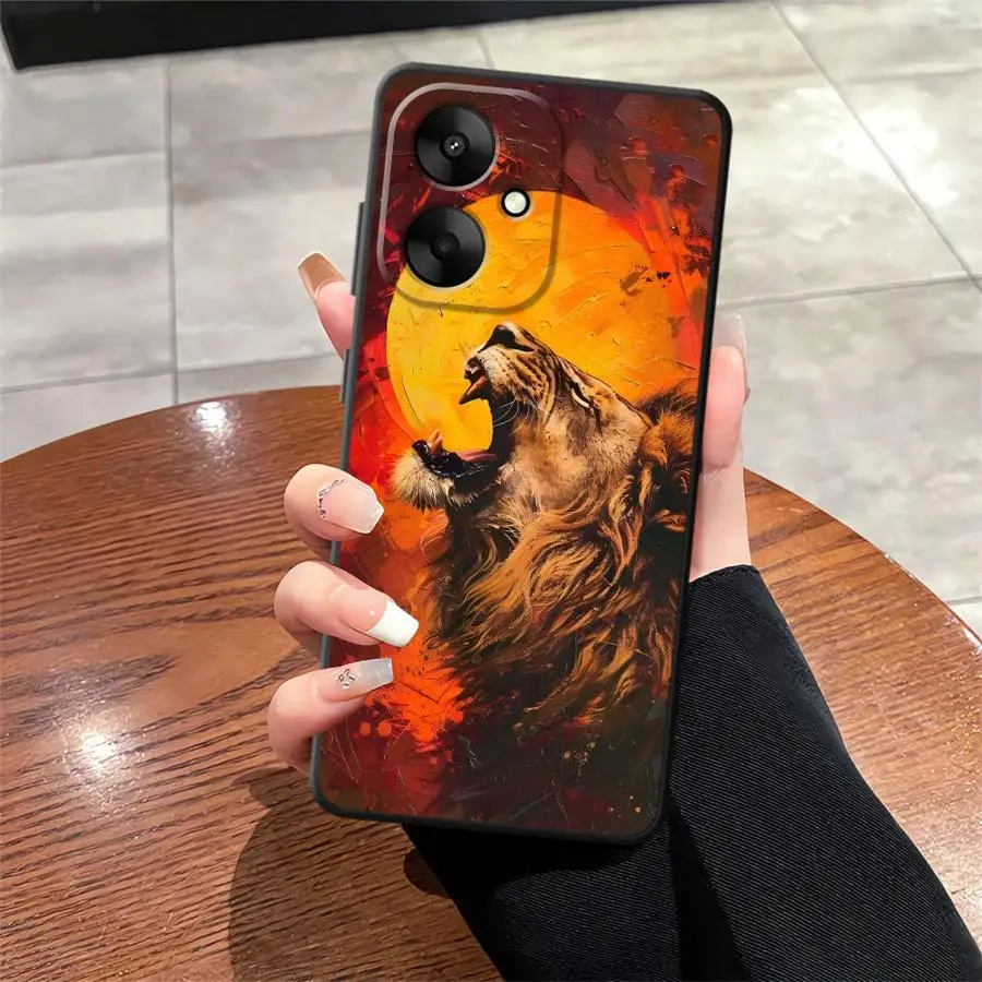 Funda con pintura de sol y León para Xiaomi Redmi 12C A1 A2 Plus A5 K40 K80 Pro 14C 13C A4 10 9 A3, funda negra suave para teléfono - imagen 5