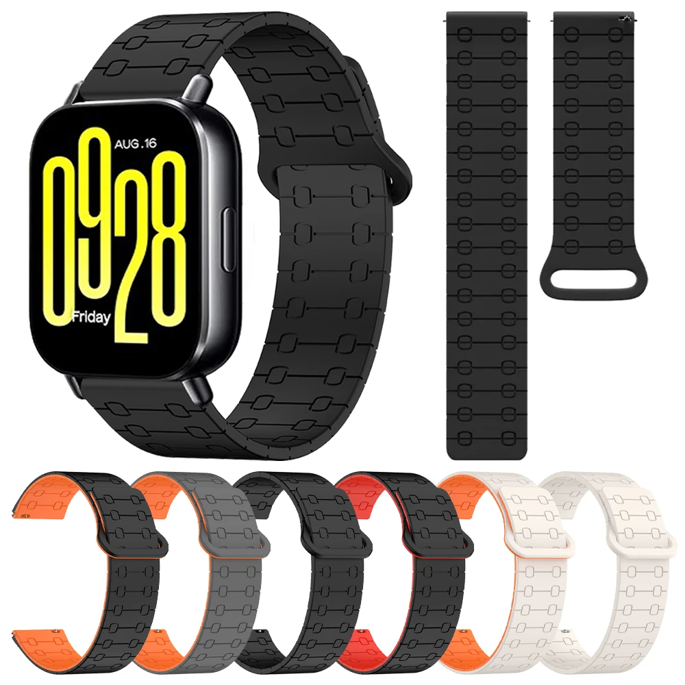 Correa deportiva de silicona de 22mm para Xiaomi Redmi Watch 5 Active/5Lite, pulsera magnética para Mi Watch 2 Pro S4 S3 S2 46mm S1 Pro