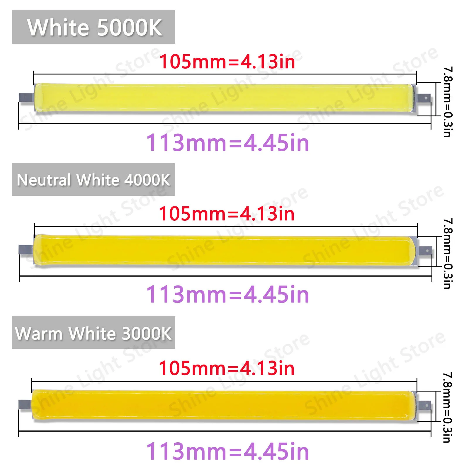 10 Uds 6-7W LED filamento duro sustrato cerámico de alto voltaje DC230-235V bombilla de tubo LED de tres colores con accesorios de iluminación DIY - imagen 3