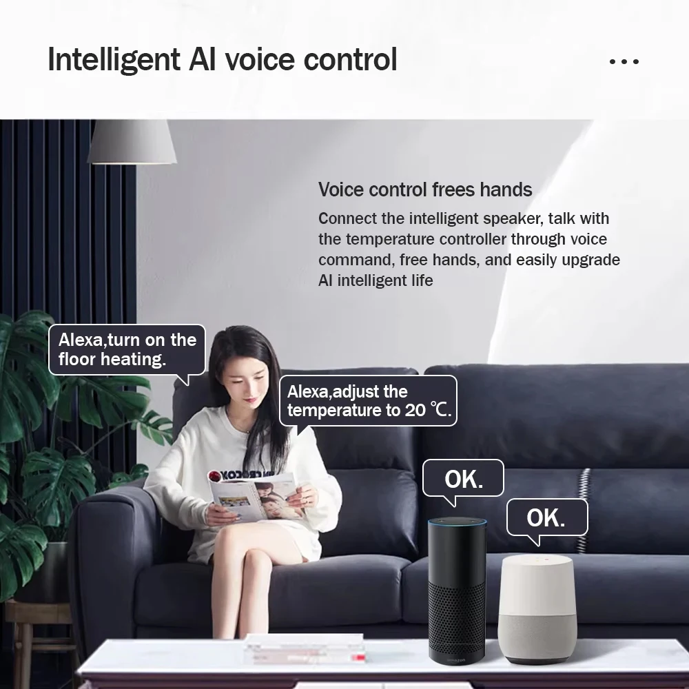 Termostato inteligente Tuya WiFi, calefacción de suelo eléctrica TRV, caldera de Gas y agua, control remoto por voz y temperatura para Google Home Alexa - imagen 5