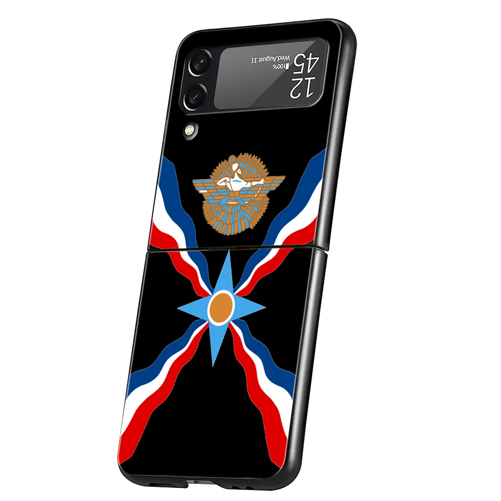 Funda de teléfono asyrian con bandera de Asiria para Samsung Galaxy Z Flip 3 4 5 6 7, PC plegable negro duro para Samsung Z Flip3 Flip4 Flip5 - imagen 5