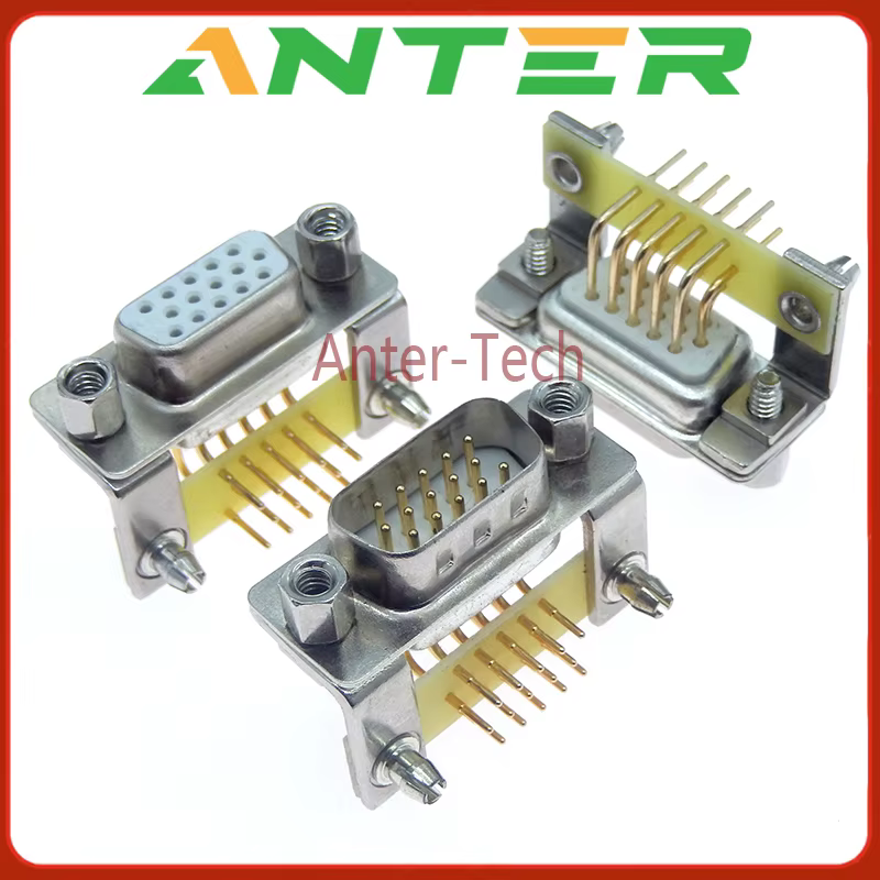 Conector D-SUB VGA DB15 hembra y macho para PCB - chapado en oro