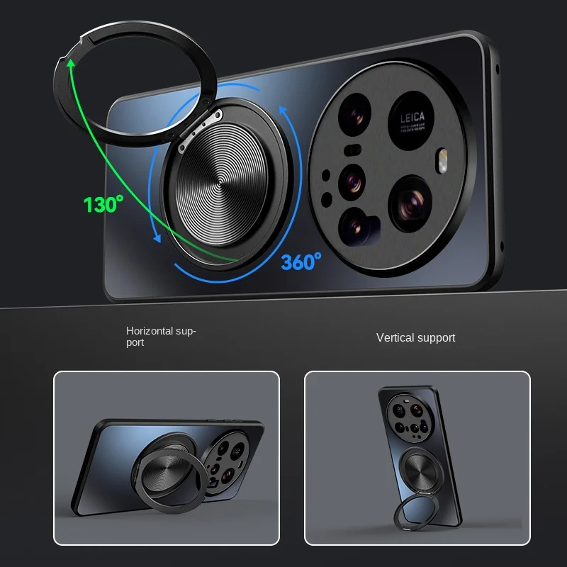 Para Xiaomi Mi 15 Ultra funda dura mate con anillo funda protectora trasera magnética para Xiaomi Mi 15 14 Pro 15Ultra carcasa de teléfono - imagen 3