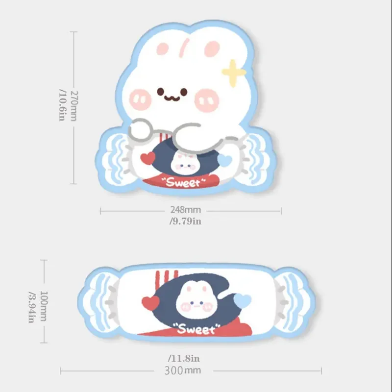 Alfombrilla de ratón y soporte para muñeca Cute Candy, silicona con memoria suave, alfombrilla ergonómica para escritorio de computadora, parte inferior antideslizante, fácil de limpiar. - imagen 2