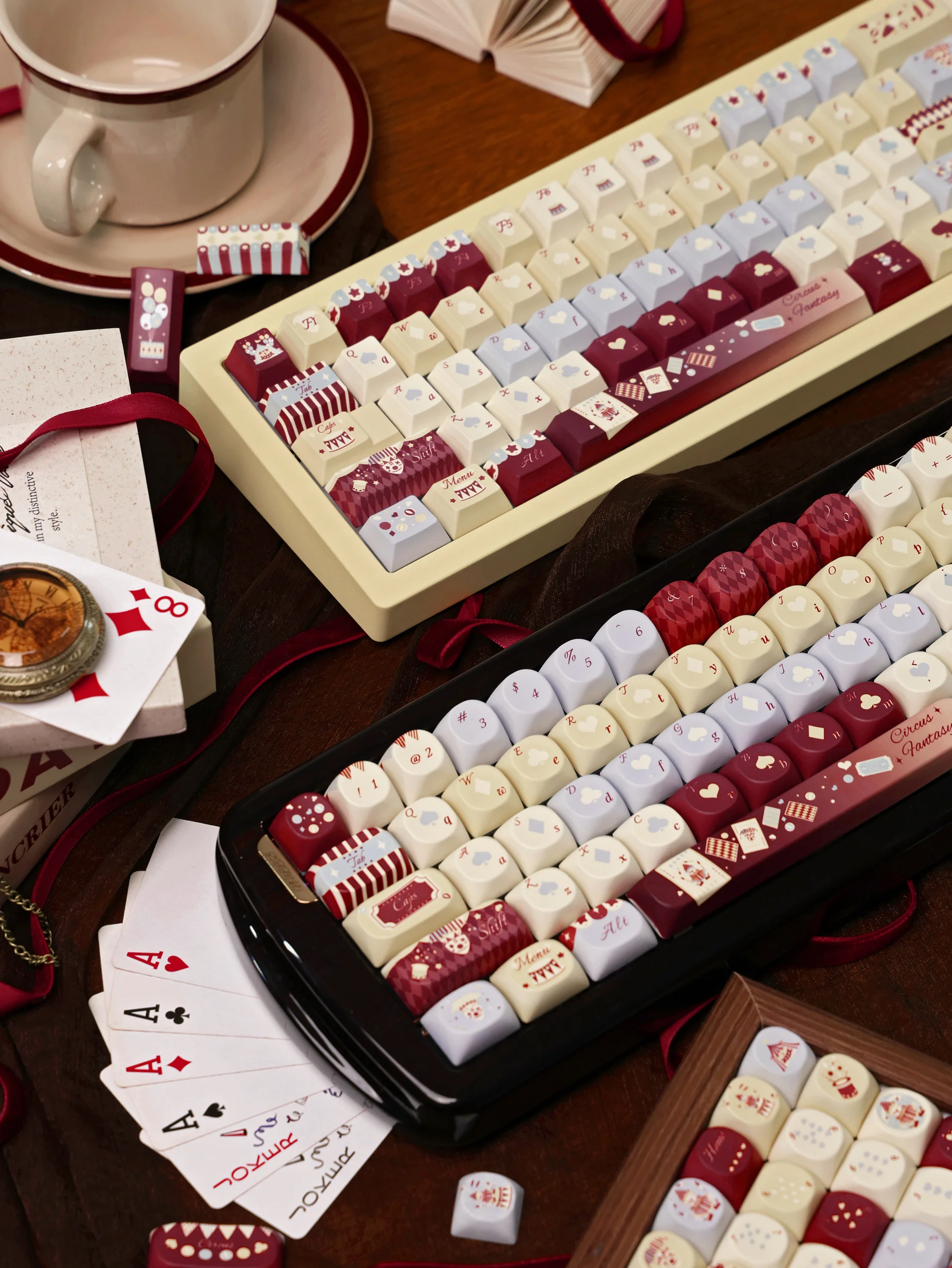 Teclas con tema de circo de 130 teclas, bonito perfil CHREEY PBT, sublimación de calor de 5 lados, teclas personalizadas para tapas de teclado mecánico - imagen 4