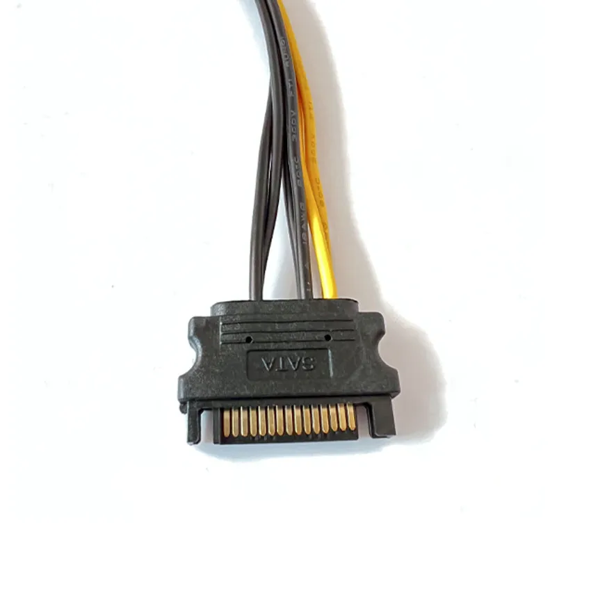 Cable de fuente de alimentación PCI-E de alta velocidad, Cable SATA macho de 15 pines a 8 pines (6 + 2), 20cm - imagen 5