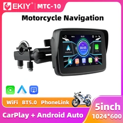 EKIY Pantalla 5" para Moto con CarPlay, Android Auto y GPS