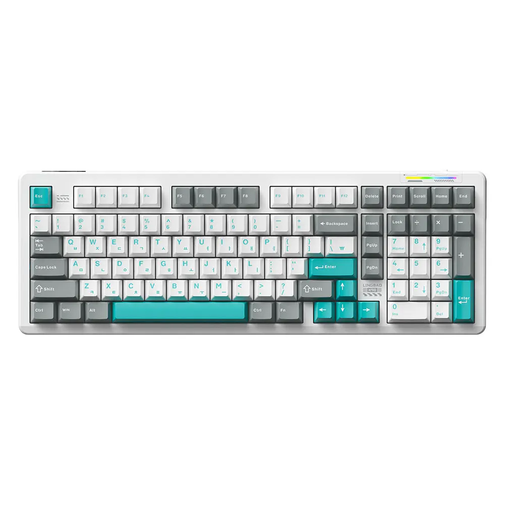 AULA×LINGBAO K98 Teclado mecánico inalámbrico letras coreanas personalizadas teclas PBT interruptor LEOBOG intercambiable en caliente 90% de diseño