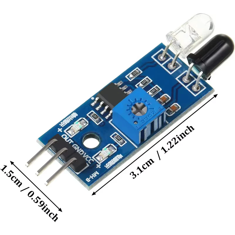 Módulo de evitación de obstáculos IR de reflexión, sensor infrarrojo para robot de coche inteligente Aduino, 5/10 Uds. - imagen 5