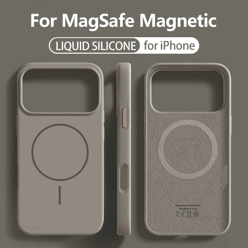 Funda de silicona líquida para iPhone 17 15 16 14 13 12 Pro Max Plus 17 fundas de aire para Magsafe fundas Original para iPhone 17 16 Pro Max funda iphone 17 pro max - imagen 4