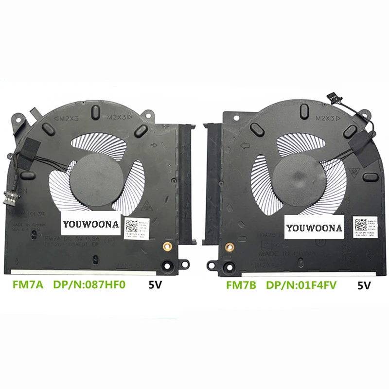 Nuevo ventilador enfriador ORIGINAL para CPU de ordenador portátil GPU para DELL Alienware M15 R4 R3 0D1X38 0TG9V0 RTX 12V 5V 087HF0 01F4FV - imagen 5