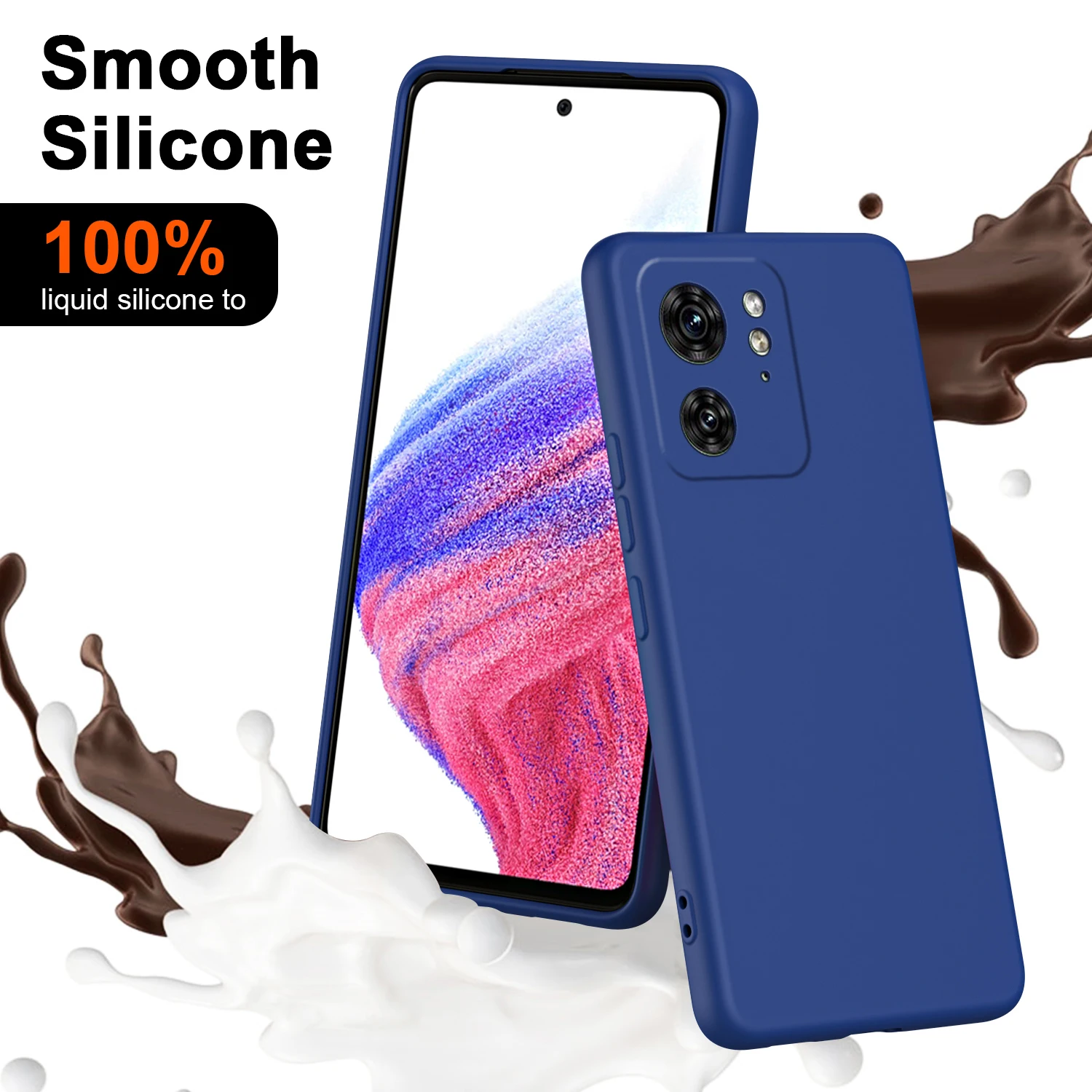 Funda de silicona líquida suave para Motorola Moto edge 40 30 Neo, carcasa protectora trasera para Moto edge 30 Fusion Phone Shell - imagen 2