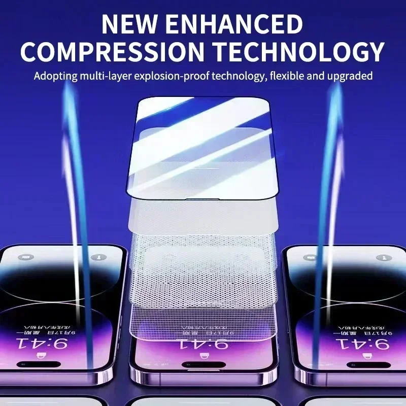 2 uds vidrio templado HD para iPhone 15 14 13 12 11 16 Pro Max 15 Plus Protector de pantalla privacidad con cubierta de montaje de alineación - imagen 3