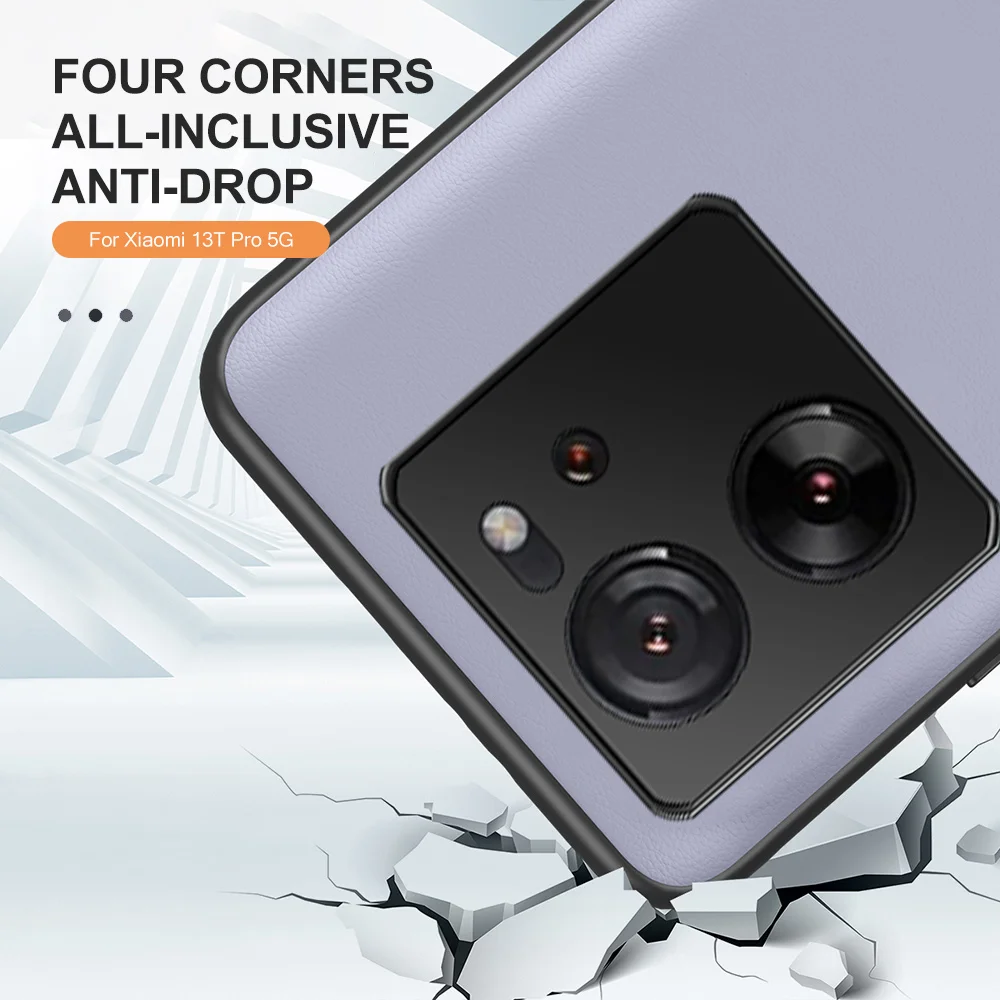 Funda de teléfono de cuero de piel lisa para Xiaomi 13T Pro, funda delgada de silicona suave a prueba de golpes para Xiaomi Xiomi Mi 13TPro 13 T 5G - imagen 2