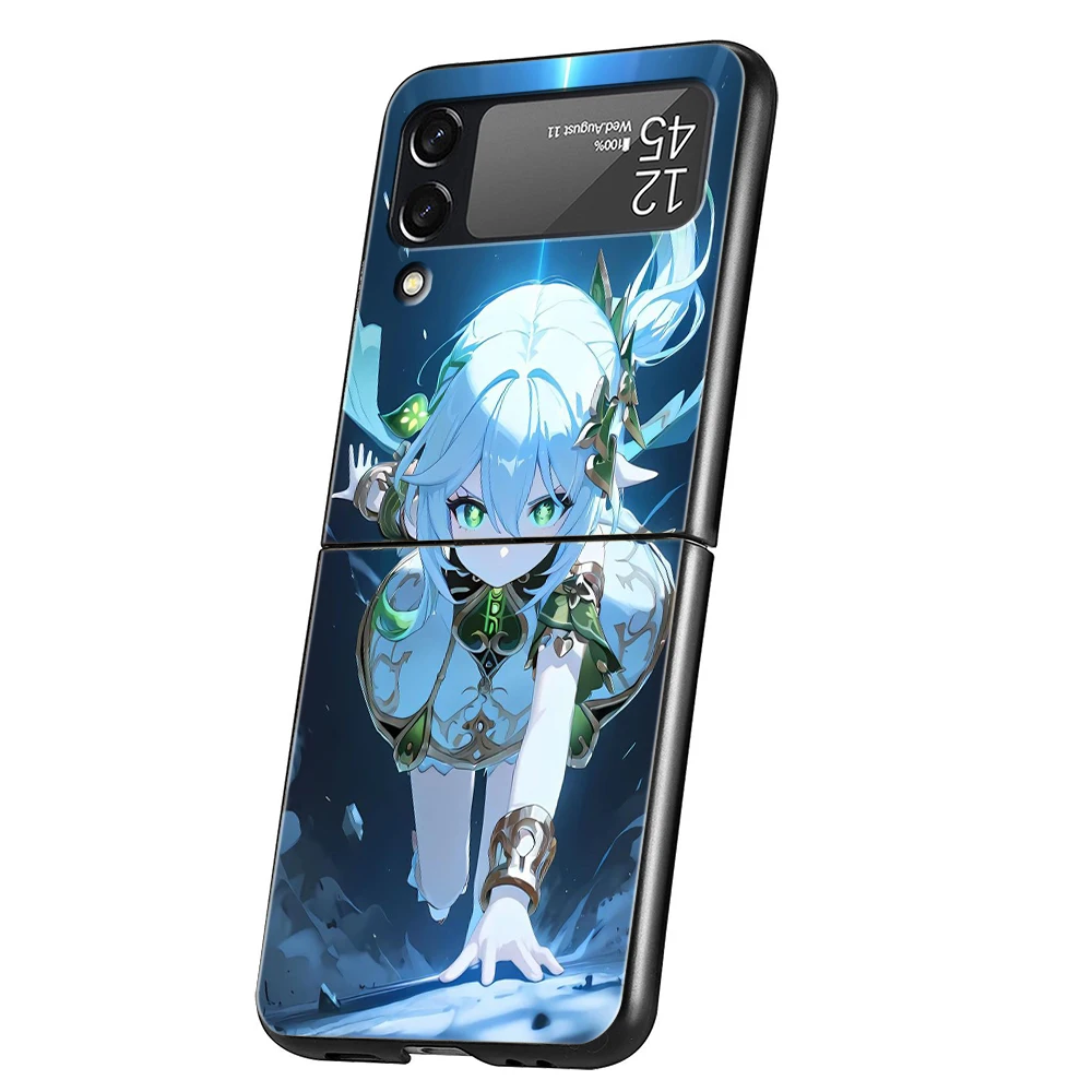 Genshin-funda de teléfono Nahida de impacto para Samsung Galaxy Z Flip 3, 4, 5, 6, 7, PC plegable negro duro para Samsung Z Flip3 Flip4 Flip5 - imagen 2