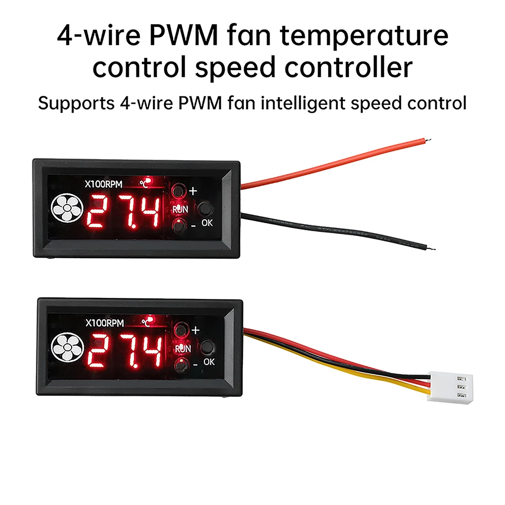 Controlador de velocidad de control de temperatura del ventilador PWM de 4 cables 12V3A pantalla digital chasis de velocidad de temperatura baja temperatura