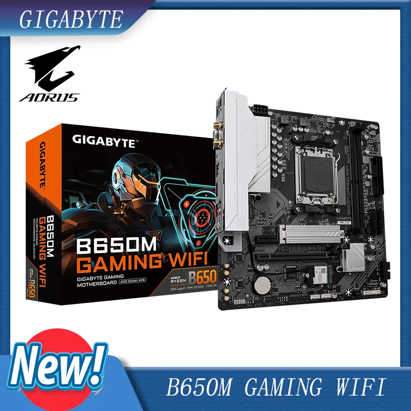 GIGABYTE B650M Gaming Plus WiFi AM5 LGA 1718 AMD B650 M-ATX, DDR5, PCIe 4.0 M.2, PCIe 4.0, USB 3.2 Gen 1 Type-C, placa base