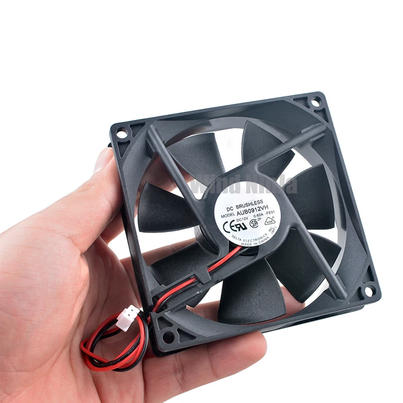 AUB0912VH 9cm 9,2 cm 92mm ventilador de refrigeración 92x92x25mm DC12V 0.60A 2 líneas ventilador de refrigeración de alto flujo de viento para fuente de alimentación del chasis - imagen 5