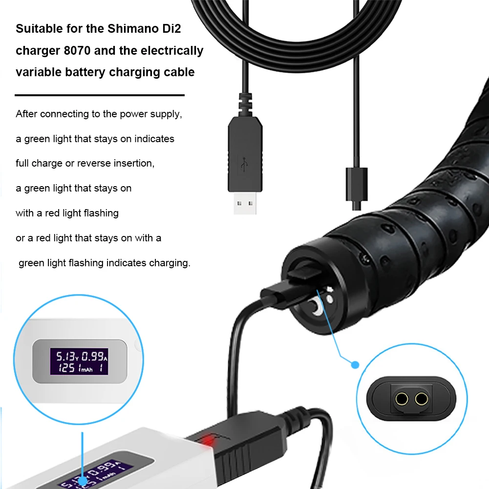 Cable de carga USB Di2 de repuesto para cargador Shimano 6870 9070 8050 8070 9150 XT XTR SM-BCR1/BCR2 ﻿ - imagen 4