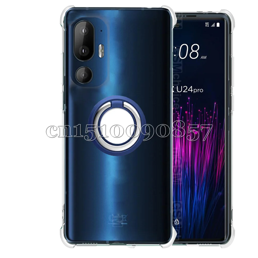 Soporte de anillo para HTC U24 Pro U24Pro, esquinas reforzadas, protección de cámara transparente, TPU suave, funda a prueba de golpes - imagen 2