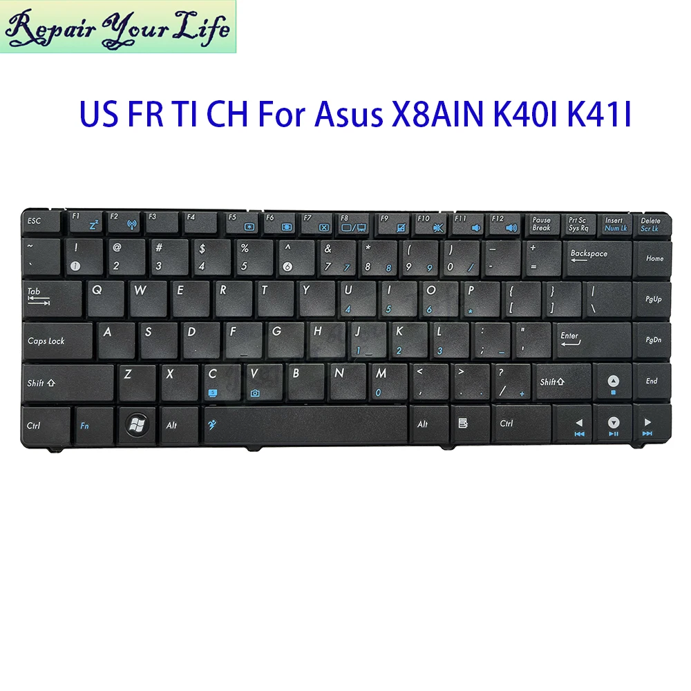 Teclado AZERTY francés, inglés, chino, tailandés, para Asus X8AIN X8AC X8AI X8DI K40IJ K40IE A41I P80A P81 V090462AS1 04GNQW1KFR00-1