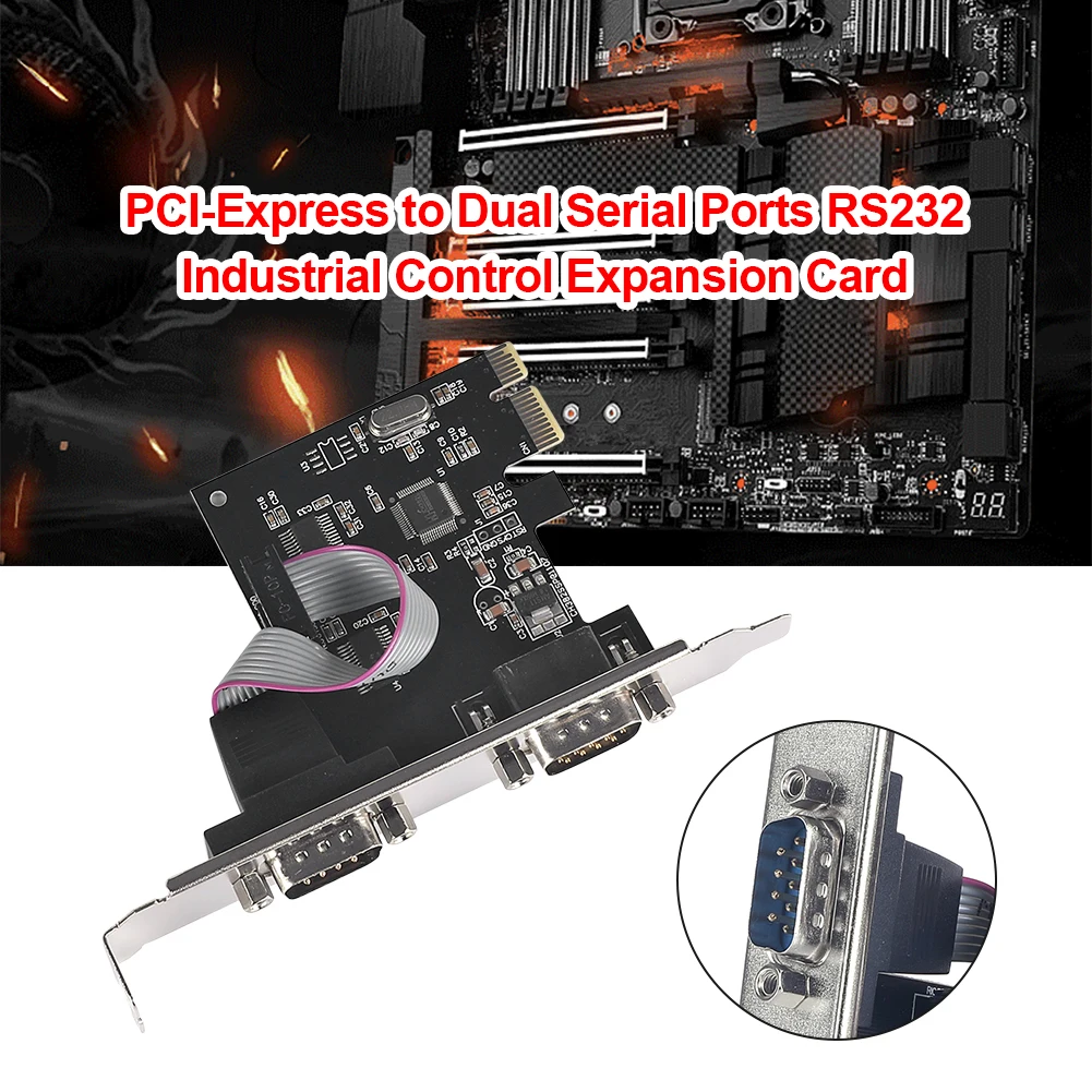 Tarjeta Serial PCI-E pci-express a puertos serie duales, interfaz COM RS232, tarjeta de expansión de computadora de Control Industrial de escritorio - imagen 4
