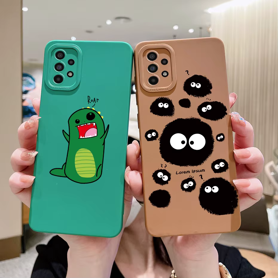Funda para Samsung A53 5G, cubierta de teléfono de silicona líquida cuadrada de dinosaurio lindo para Samsung Galaxy A53 5G A 53 A536B, funda protectora - imagen 2