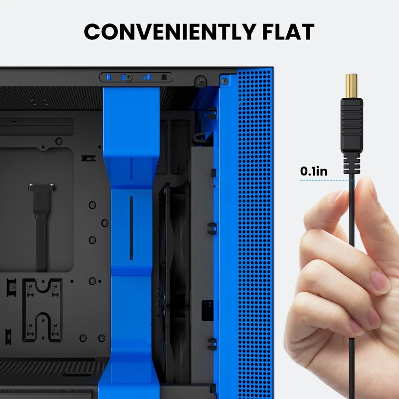 Cable de extensión 2,0 macho y hembra, Cable plano de 90 grados, compatible con HDMI, instalación de Panel con agujero de tornillo, alta velocidad 4K 60Hz, 50cm - imagen 4