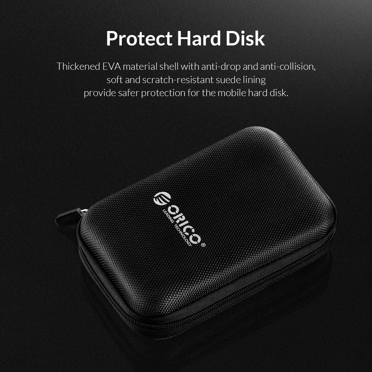 ORICO Caja para HDD de 2,5 pulgadas, bolsa para disco duro portátil para disco duro externo, caja para HDD portátil, protección de almacenamiento, negro/rojo/azul - imagen 4