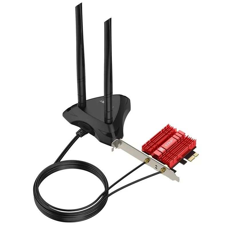 Adaptador de red Wifi inalámbrico PCIe de doble banda Wi-Fi 6E 2,4G 5G 6Ghz 2400M tarjeta WiFi para Bluetooth 5,2 PCI Express Wlan - imagen 3