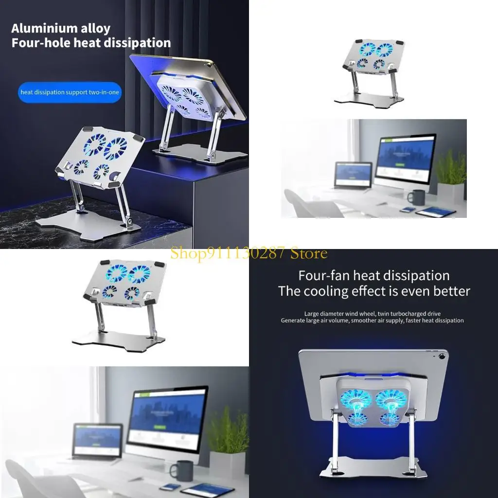 Soporte del soporte del cuaderno portátil J1HC X16 Portable Soporte del cuaderno con altura ajustable y ventiladores Design