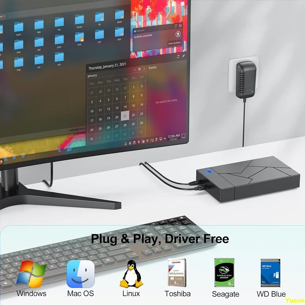 Carcasa de disco duro externo de alta velocidad, adaptador SATA a USB 3,5, 2,5, 3,0, 3,5 M/S, 18TB - imagen 5