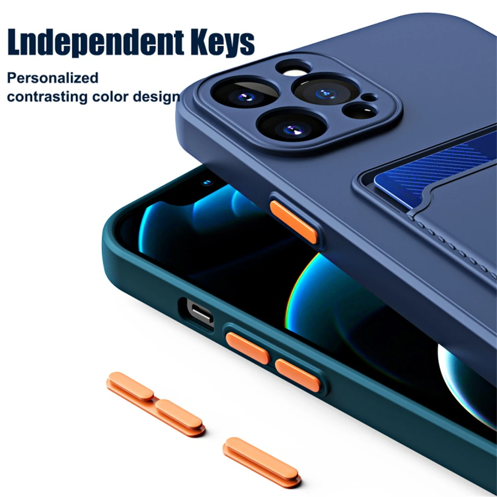 Funda tipo billetera de lujo para iPhone 15, 14, 13, 12, 11 Pro Max, fundas para teléfono con ranura para tarjetero, funda trasera de silicona suave a prueba de golpes 14 Plus - imagen 3