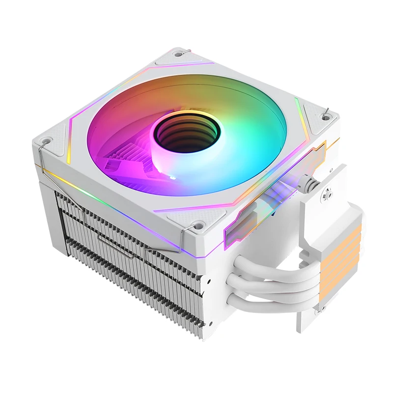 QiuzAim-enfriador de ordenador, ventilador de CPU ARGB negro/blanco, 4 tubos de calor refrigerados por aire, Compatible con LGA18xx 1200 115x 2011-3 AM4 AM5 2066x79x99 - imagen 3