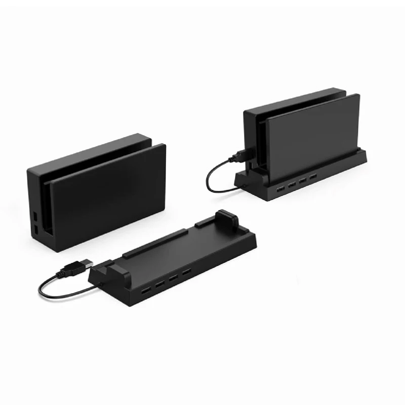 Soporte de base OLED para interruptor NS, concentrador de 4 puertos USB, adaptador de expansión divisor externo, Compatible con accesorios de juego para Nintendo Switch