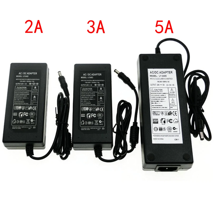 Adaptador de corriente CA a CC 24V 1A 2A 3A 5A transformador convertidor 24 v cargador de fuente de alimentación para tira de LED y rueda de carreras logitech - imagen 2