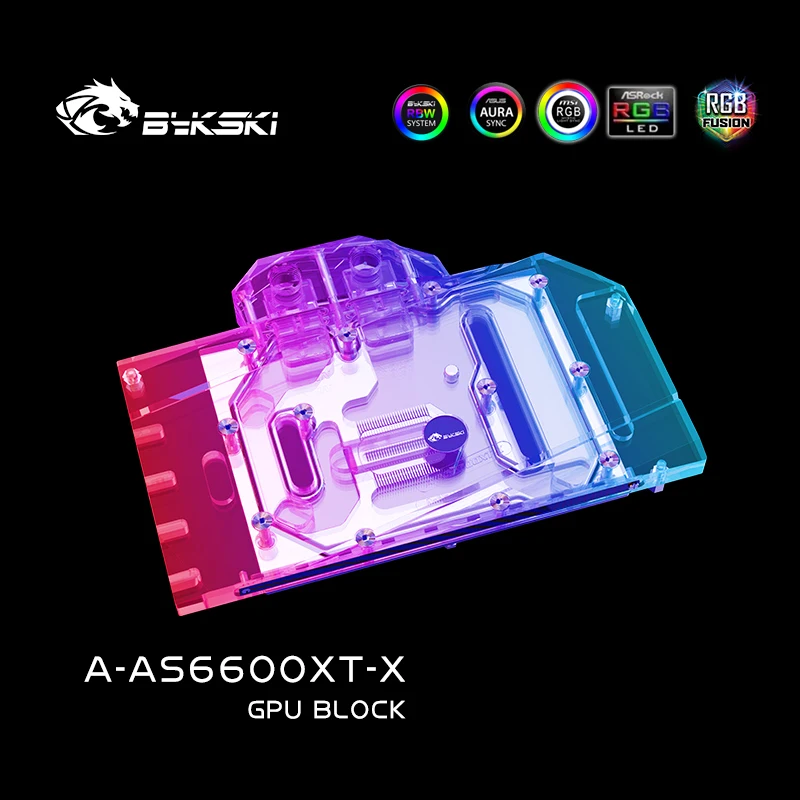 Bykski-bloque de agua GPU para ASUS ROG Strix/ DUAL Radeon RX6600XT O8G OC Edition Card/radiador de refrigeración de cobre RGB / A-AS6600XT-X - imagen 5
