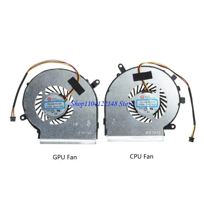 P9FA para MSI GE72 GE62 PE60 PE70 ventilador refrigeración CPU portátil 5V 0.55A radiador GPU 3 pines - imagen 3